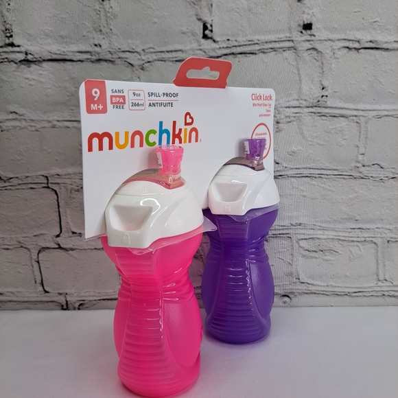 'MUNCHKIN' CLICK~LOCK BITE~PROOF SPILL PROOF LEAK PROOF 2-PACK SIPPY CUPS - Picture 2 of 11